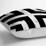 - yerminderi-YER-3153-1 - Realhomes  Mermer Zeminli Siyah Geometrik Desenli Modern Yer Minderi - 70 x 70 cm Realhomes