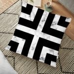 Geometrik Desenli Mermer Zeminli Modern Yer Minderi - 70 x 70 cm Realhomes