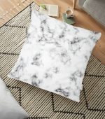 Açık Mermer Zeminli Dijital Baskılı Yer Minderi - 70 x 70 cm Realhomes