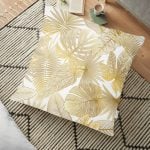 Amazon Yaprakları Dijital Baskılı Modern Yer Minderi - 70 x 70 cm Realhomes