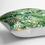 - yerminderi-YER-3157-1 - Realhomes  Amazon Yaprakları Dijital Baskılı Modern Yer Minderi - 70 x 70 cm Realhomes