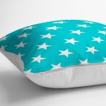 - yerminderi-YER-316-1 - Realhomes  Modern Yıldız Desenli Dijital Baskılı Dekoratif Yer Minderi - 70 x 70 cm Realhomes