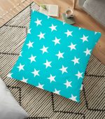 - yerminderi-YER-316 - Realhomes  Modern Yıldız Desenli Dijital Baskılı Dekoratif Yer Minderi - 70 x 70 cm Realhomes