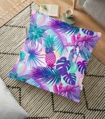 - yerminderi-YER-3160 - Realhomes  Mavi Zeminde Tropikal Objeler Modern Yer Minderi - 70 x 70 cm Realhomes