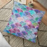 Mavi Zeminde Tropikal Objeler Modern Yer Minderi - 70 x 70 cm Realhomes