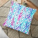 Mavi Zeminde Yuvarlak Desenli Modern Yer Minderi - 70 x 70 cm Realhomes