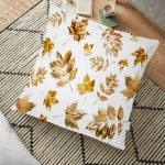 Geometrik Zeminde Tüy Desenli Modern Yer Minderi - 70 x 70 cm Realhomes