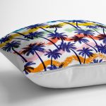 - yerminderi-YER-3167-1 - Realhomes  Renkli Palmiyeler Özel Tasarım Dekoratif Yer Minderi - 70 x 70 cm Realhomes