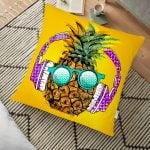 Renkli Palmiyeler Özel Tasarım Dekoratif Yer Minderi - 70 x 70 cm Realhomes