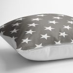 - yerminderi-YER-317-1 - Realhomes  Yıldız Desenli Dijital Baskılı Dekoratif Yer Minderi - 70 x 70 cm Realhomes