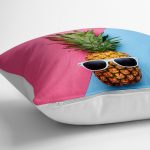 - yerminderi-YER-3175-1 - Realhomes  Mavi Pembe Ananas Desenli Modern Yer Minderi - 70 x 70 cm Realhomes