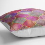 - yerminderi-YER-3177-1 - Realhomes  Ogea Pudra Zeminli Özel Tasarım Yer Minderi - 70 x 70 cm Realhomes