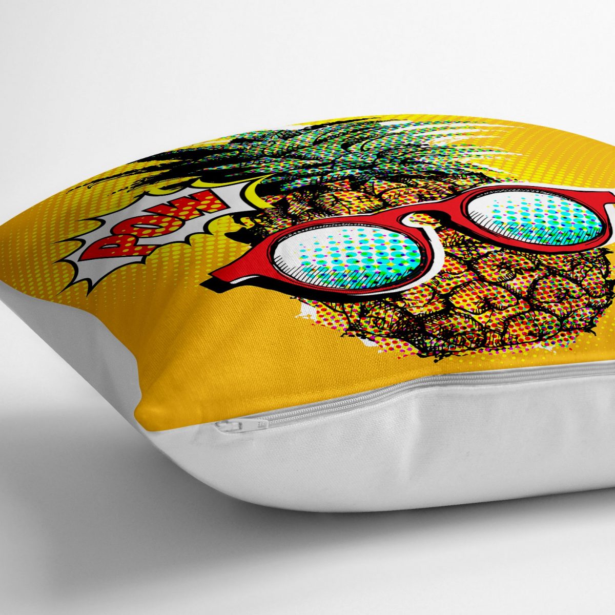 Pop Art Temalı Ananas Özel Tasarım Yer Minderi - 70 x 70 cm Realhomes