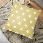 3D Altın Renkli Yapraklar Desenli Dekoratif Yer Minderi - 70 x 70 cm Realhomes