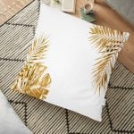 Pudra Zeminli Ogea Desenli Özel Tasarım Modern Yer Minderi - 70 x 70 cm Realhomes