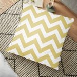 Zebra Desenli Altın Detaylı Modern Yer Minderi - 70 x 70 cm Realhomes