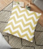 Zigzag Desen Dijital Baskılı Dekoratif Yer Minderi - 70 x 70 cm Realhomes