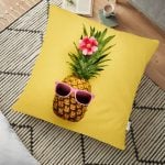 Zebra Desenli Altın Detaylı Modern Yer Minderi - 70 x 70 cm Realhomes