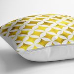 - yerminderi-YER-3196-1 - Realhomes  Geometrik Altın Renkte Desenler Modern Yer Minderi - 70 x 70 cm Realhomes