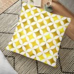 Altın Renkte Palmiyeler Özel Tasarımlı Yer Minderi - 70 x 70 cm Realhomes