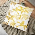 Geometrik Altın Renkte Desenler Modern Yer Minderi - 70 x 70 cm Realhomes