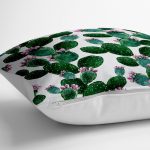 - yerminderi-YER-3198-1 - Realhomes  Kaktüs Desenli Watercolor Renkli Modern Yer Minderi - 70 x 70 cm Realhomes