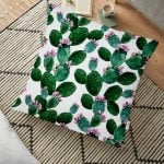 Altın Renkte Palmiyeler Özel Tasarımlı Yer Minderi - 70 x 70 cm Realhomes