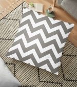 Zİgzag Desenli Dijital Baskılı Dekoratif Yer Minderi - 70 x 70 cm Realhomes