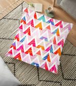 - yerminderi-YER-3203 - Realhomes  Geometrik Desenli Renkli Zeminli Modern Yer Minderi - 70 x 70 cm Realhomes