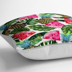 - yerminderi-YER-3209-1 - Realhomes  Yaz Meyveleri Watercolor Serisi Modern Yer Minderi - 70 x 70 cm Realhomes