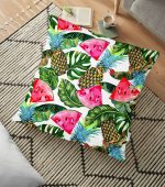 - yerminderi-YER-3209 - Realhomes  Yaz Meyveleri Watercolor Serisi Modern Yer Minderi - 70 x 70 cm Realhomes