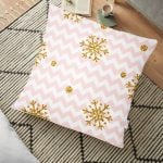 Pembe Renkli Leopar Desenli Modern Yer Minderi - 70 x 70 cm Realhomes