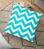 - yerminderi-YER-322 - Realhomes  Zigzag Desen Baskılı Dekoratif Yer Minderi - 70 x 70 cm Realhomes