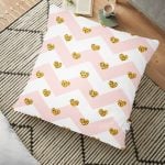 Geometrik Sanat Altın Detaylı Özel Tasarım Modern Yer Minderi - 70 x 70 cm Realhomes