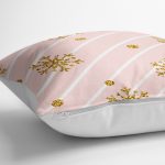 - yerminderi-YER-3226-1 - Realhomes  Pembe Zeminde Kartanesi Detaylı Özel Tasarım Yer Minderi - 70 x 70 cm Realhomes