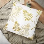 Pembe Çizgili Altın Puanlı Özel Tasarımlı Yer Minderi - 70 x 70 cm Realhomes