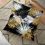 Pembe Çizgili Altın Puanlı Özel Tasarımlı Yer Minderi - 70 x 70 cm Realhomes