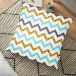 Sarı Zeminli Ananas Detaylı Modern Yer Minderi - 70 x 70 cm Realhomes