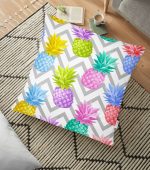 - yerminderi-YER-3240 - Realhomes  Gri Zigzag Desenli Ananaslar Modern Yer Minderi - 70 x 70 cm Realhomes