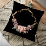 Geometrik Şekilli Altın Detaylı Modern Yer Minderi - 70 x 70 cm Realhomes