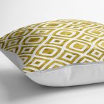 - yerminderi-YER-3243-1 - Realhomes  Geometrik Şekilli Altın Detaylı Modern Yer Minderi - 70 x 70 cm Realhomes