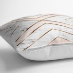 - yerminderi-YER-3245-1 - Realhomes  Mermer Zeminli Geometrik Detaylı Modern Yer Minderi - 70 x 70 cm Realhomes