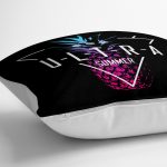 - yerminderi-YER-3254-1 - Realhomes  Siyah Zeminli Ultra Summer Tasarımlı Modern Yer Minderi - 70 x 70 cm Realhomes