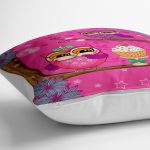 Çocuk Odası Pembe Baykuş Tasarımlı Yer Minderi - 70 x 70 cm Realhomes