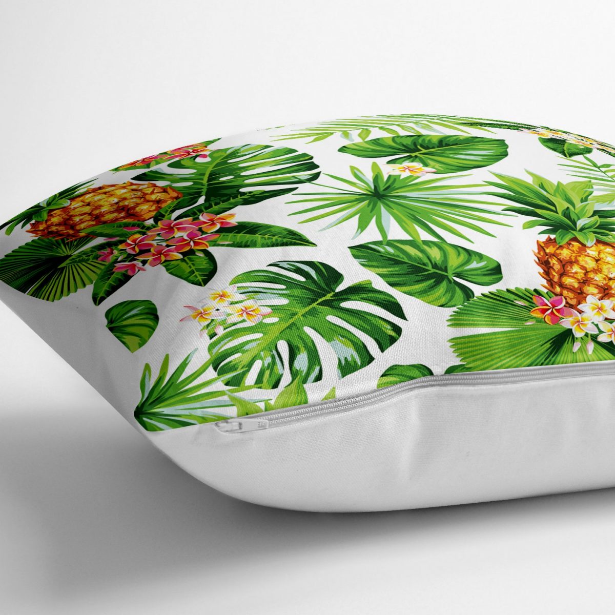 Summer Tropikal Desenli Özel Tasarımlı Yer Minderi - 70 x 70 cm Realhomes