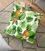 Summer Tropikal Desenli Özel Tasarımlı Yer Minderi - 70 x 70 cm Realhomes