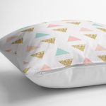 - yerminderi-YER-3269-1 - Realhomes  Üçgen Geometrik Şekiller Özel Tasarımlı Yer Minderi - 70 x 70 cm Realhomes