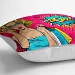 - yerminderi-YER-3278-1 - Realhomes  Pempe Pop Art Wow Tasarımlı Dekoratif Yer Minderi - 70 x 70 cm Realhomes