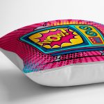 - yerminderi-YER-3280-1 - Realhomes  Pop Art Wow TV Desenli Dekoratif Yer Minderi - 70 x 70 cm Realhomes