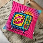 Siyah Zeminde Kalpler Özel Tasarımlı Dekoratif Yer Minderi - 70 x 70 cm Realhomes